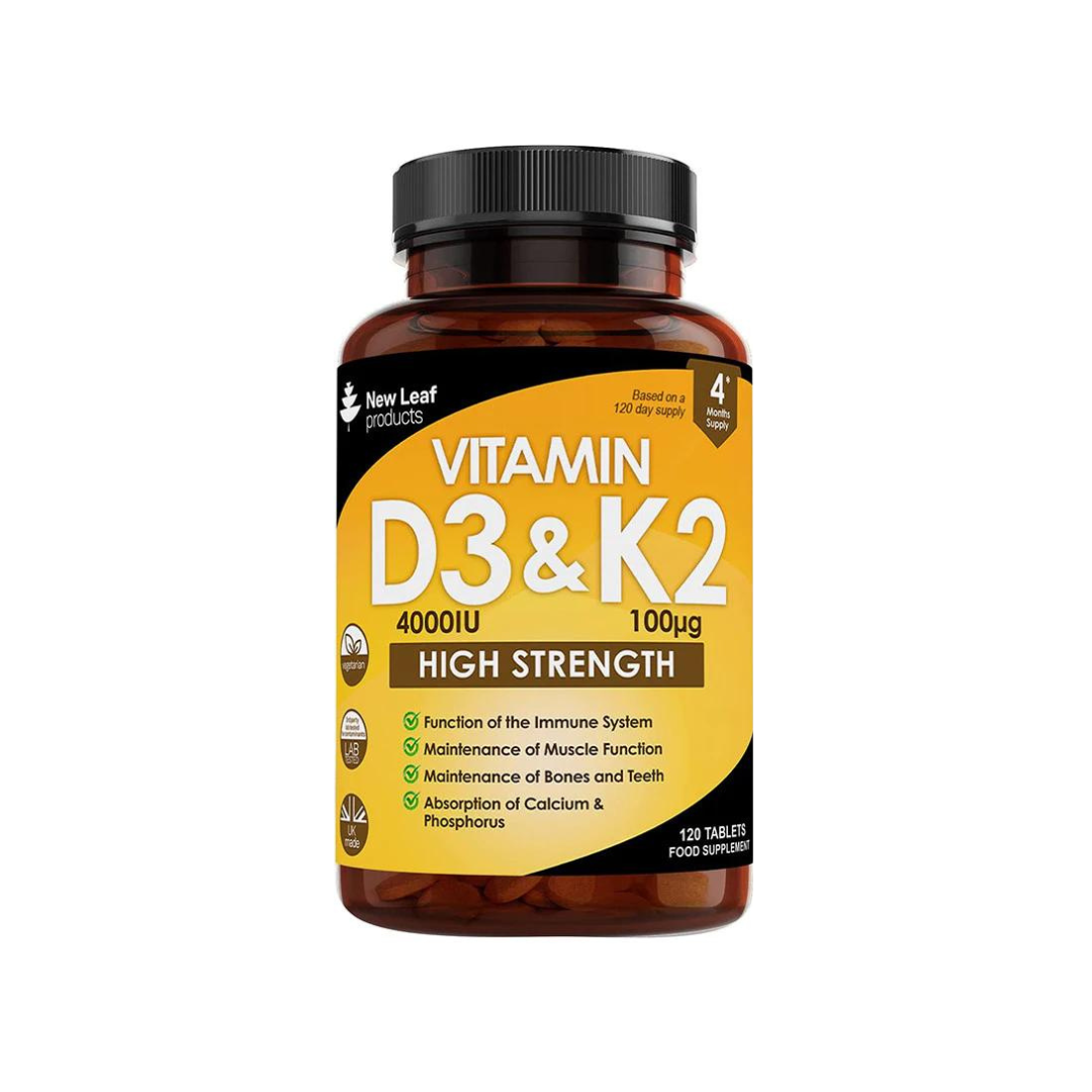 Vitamin D3 & K2 Tablets D3 4000iu + Vitamin K2 100mcg - 12 months