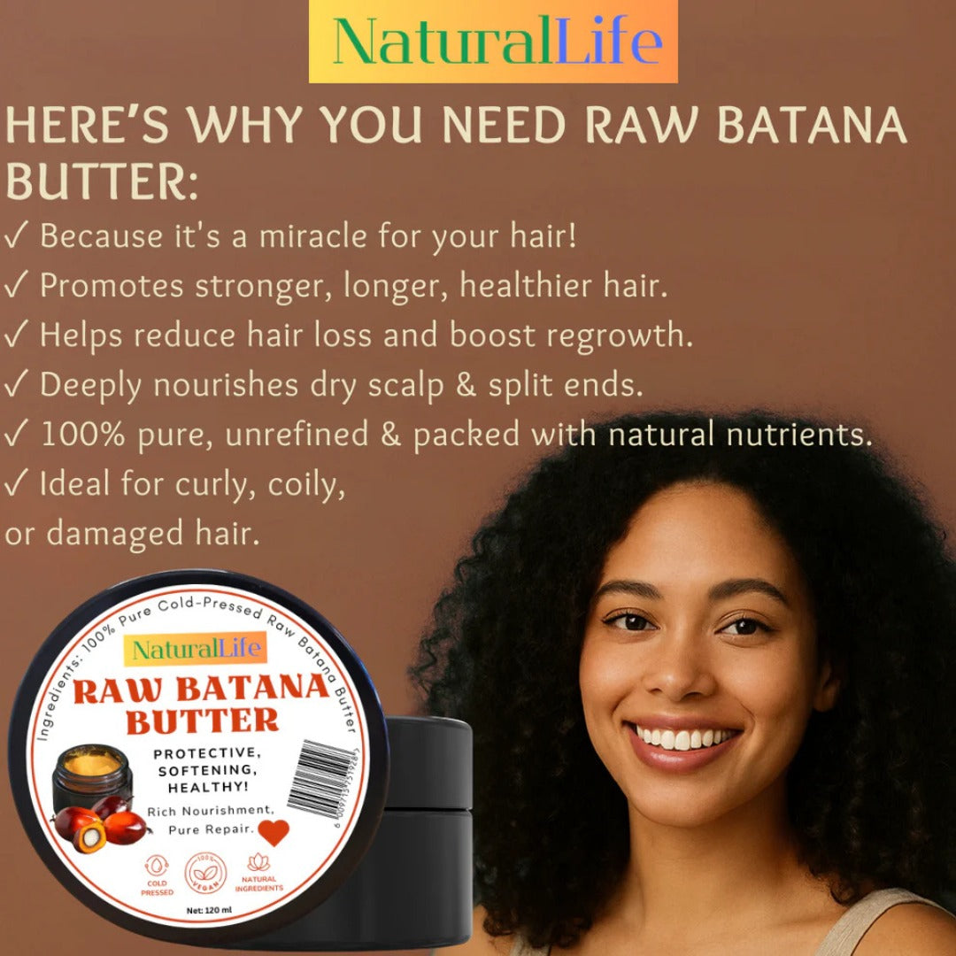 NaturalLife 100% Pure Cold-Pressed Raw Batana Butter 120ml