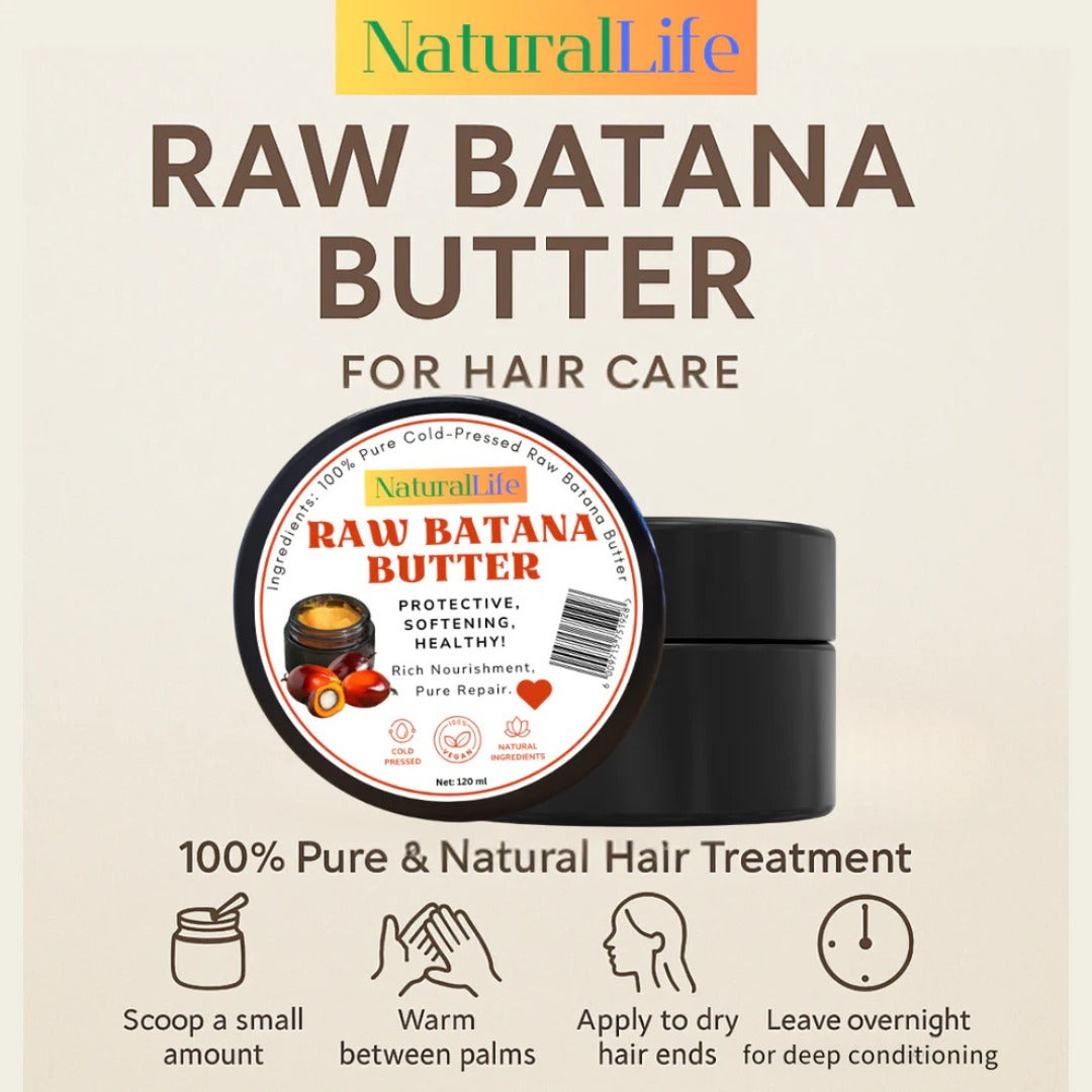 NaturalLife 100% Pure Cold-Pressed Raw Batana Butter 120ml