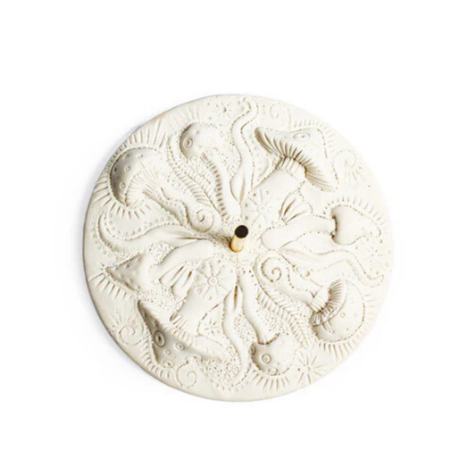 Mystical Mushroom Resin White Incense Holder