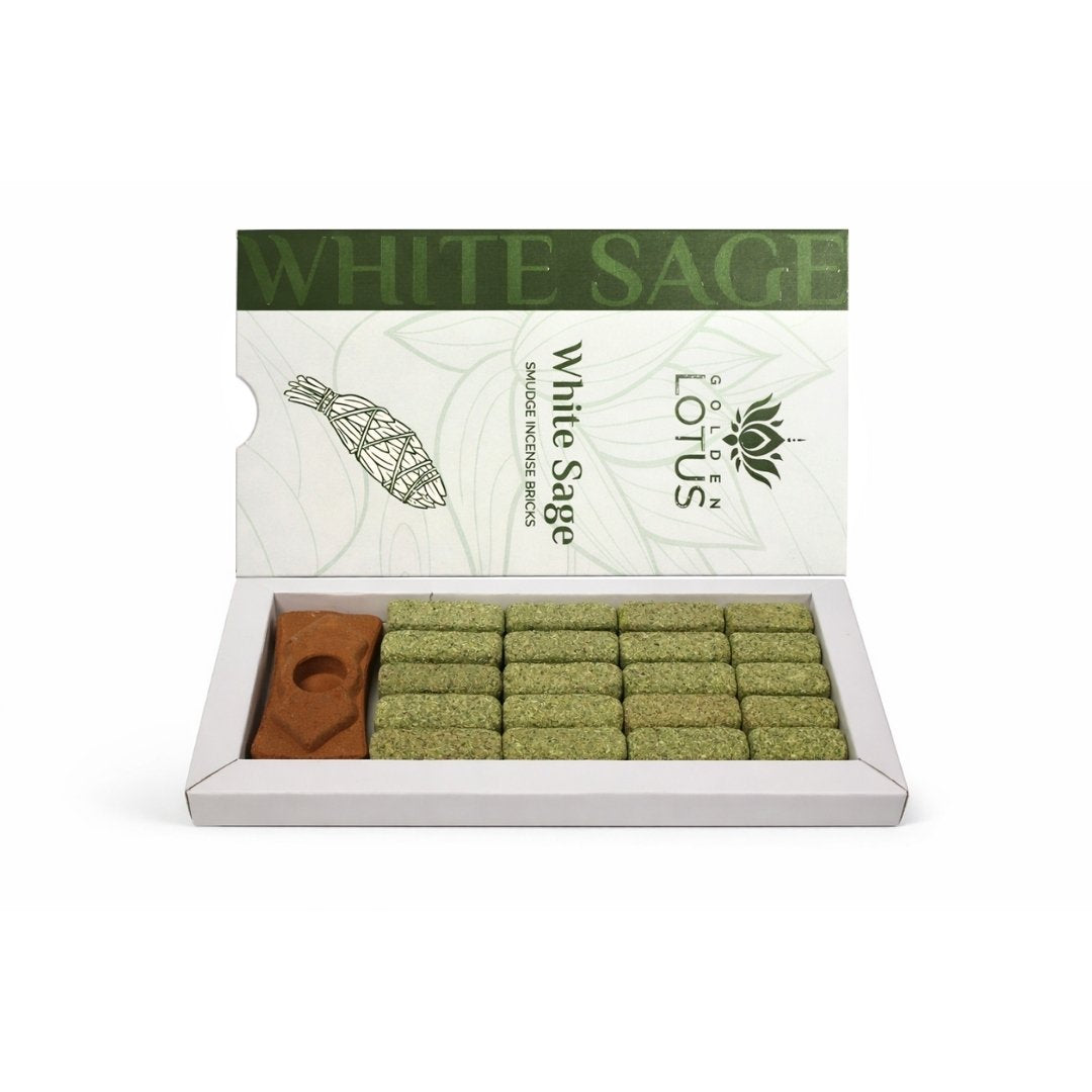 White Sage Smudge Incense Bricks – Golden Lotus
