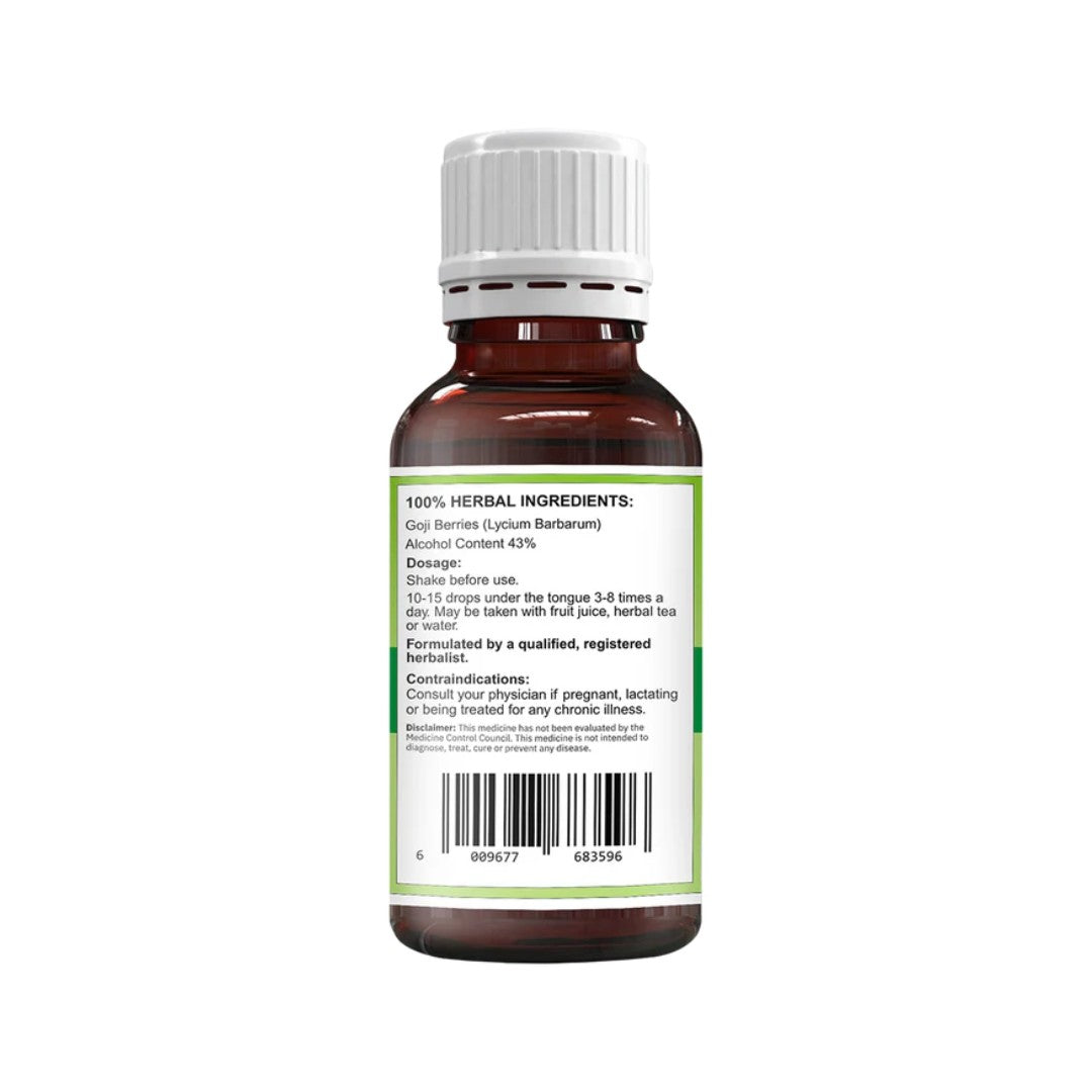 Medico Herbs Goji Berries (Lycium Barbarum) oral drops 50ml bottle with ingredients and dosage label