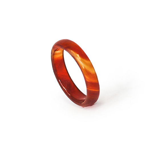 Pure Solid Red Agate Ring